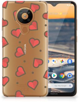 B2Ctelecom Silicone Hoesje Nokia 5.3 Transparant Hoesje Super als Sinterklaas Cadeautje Hearts