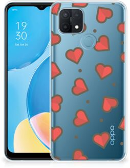 B2Ctelecom Silicone Hoesje OPPO A15 Transparant Hoesje Super als Sinterklaas Cadeautje Hearts