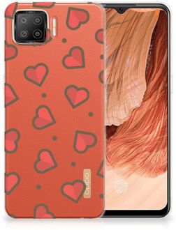 B2Ctelecom Silicone Hoesje OPPO A73 4G Transparant Hoesje Super als Sinterklaas Cadeautje Hearts