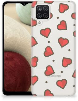 B2Ctelecom Silicone Hoesje Samsung Galaxy A12 Transparant Hoesje Super als Sinterklaas Cadeautje Hearts