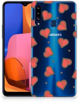 B2Ctelecom Silicone Hoesje Samsung Galaxy A20s Transparant Hoesje Super als Sinterklaas Cadeautje Hearts