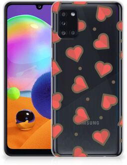 B2Ctelecom Silicone Hoesje Samsung Galaxy A31 Transparant Hoesje Super als Sinterklaas Cadeautje Hearts