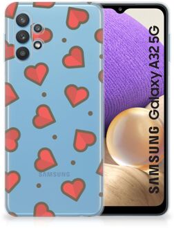 B2Ctelecom Silicone Hoesje Samsung Galaxy A32 5G Transparant Hoesje Super als Sinterklaas Cadeautje Hearts