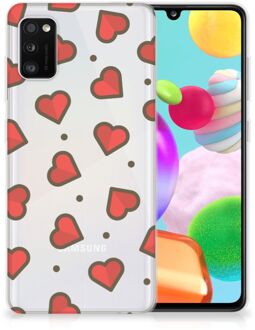 B2Ctelecom Silicone Hoesje Samsung Galaxy A41 Transparant Hoesje Super als Sinterklaas Cadeautje Hearts