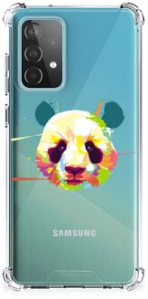 B2Ctelecom Silicone Hoesje Samsung Galaxy A52 4G/5G Telefoon Hoesje met doorzichtige rand Panda Color