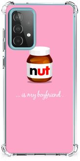 B2Ctelecom Silicone Hoesje Samsung Galaxy A52 4G/5G Telefoonhoesje  met doorzichtige rand Nut Boyfriend