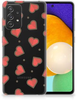 B2Ctelecom Silicone Hoesje Samsung Galaxy A52 (5G/4G) Transparant Hoesje Super als Sinterklaas Cadeautje Hearts