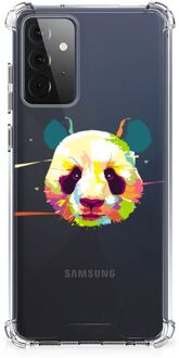 B2Ctelecom Silicone Hoesje Samsung Galaxy A72 4G/5G Telefoon Hoesje met doorzichtige rand Panda Color