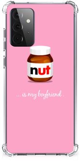 B2Ctelecom Silicone Hoesje Samsung Galaxy A72 4G/5G Telefoonhoesje  met doorzichtige rand Nut Boyfriend