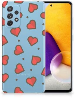 B2Ctelecom Silicone Hoesje Samsung Galaxy A72 Transparant Hoesje Super als Sinterklaas Cadeautje Hearts