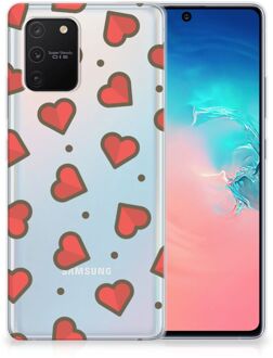 B2Ctelecom Silicone Hoesje Samsung Galaxy S10 Lite Transparant Hoesje Super als Sinterklaas Cadeautje Hearts