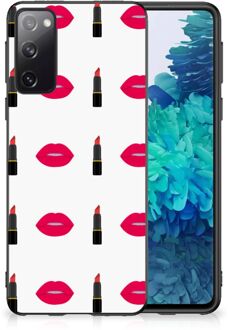 B2Ctelecom Silicone Hoesje Samsung Galaxy S20 Telefoon Hoesje met Zwarte rand Lipstick Kiss