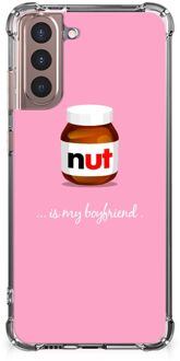 B2Ctelecom Silicone Hoesje Samsung Galaxy S21 Plus Telefoonhoesje  met doorzichtige rand Nut Boyfriend