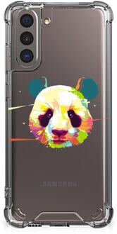 B2Ctelecom Silicone Hoesje Samsung Galaxy S21 Telefoon Hoesje met doorzichtige rand Panda Color