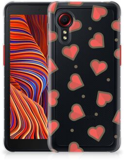 B2Ctelecom Silicone Hoesje Samsung Galaxy Xcover 5 Transparant Hoesje Super als Sinterklaas Cadeautje Hearts