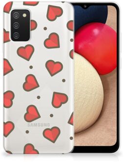 B2Ctelecom Silicone Hoesje Samsung M02s | Samsung Galaxy A02s Transparant Hoesje Super als Sinterklaas Cadeautje Hearts