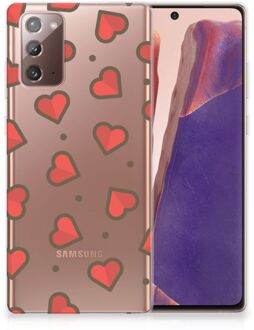 B2Ctelecom Silicone Hoesje Samsung Note 20 Transparant Hoesje Super als Sinterklaas Cadeautje Hearts