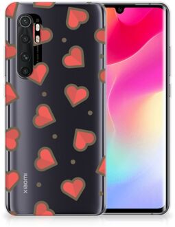 B2Ctelecom Silicone Hoesje Xiaomi Mi Note 10 Lite Transparant Hoesje Super als Sinterklaas Cadeautje Hearts