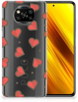 B2Ctelecom Silicone Hoesje Xiaomi Poco X3 Transparant Hoesje Super als Sinterklaas Cadeautje Hearts