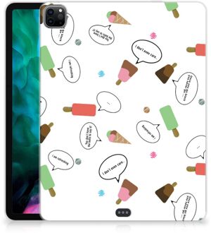 B2Ctelecom Silicone Tablet Hoes iPad Pro 12.9 (2020) | iPad Pro 12.9 (2021) Tablet Backcover Kinderen IJsjes met doorzichte zijkanten