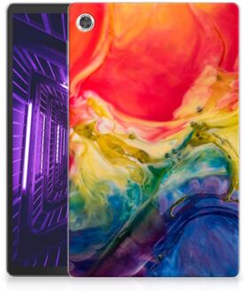 B2Ctelecom Silicone Tablet Hoes Lenovo Tab M10 Plus Cover Watercolor Dark met doorzichte zijkanten