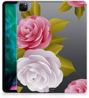 B2Ctelecom Siliconen Back Case iPad Pro 12.9 (2020) | iPad Pro 12.9 (2021) Hoesje ontwerpen Roses met transparant zijkanten