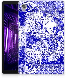 B2Ctelecom Siliconen Back Case Lenovo Tab M10 HD (2de generatie) Leuk Hoesje Angel Skull Blue met transparant zijkanten