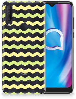 B2Ctelecom Siliconen Back Cover Alcatel 1S (2020) GSM Hoesje Waves Yellow