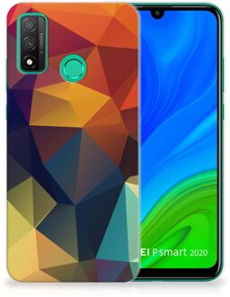 B2Ctelecom Siliconen Back Cover Huawei P Smart 2020 Doorzichtig Hoesje Polygon Color