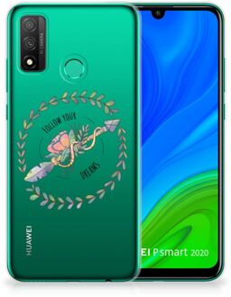 B2Ctelecom Siliconen Back Cover Huawei P Smart 2020 Hoesje Doorzichtig Boho Dreams