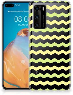 B2Ctelecom Siliconen Back Cover Huawei P40 GSM Hoesje Waves Yellow