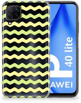 B2Ctelecom Siliconen Back Cover Huawei P40 Lite GSM Hoesje Waves Yellow