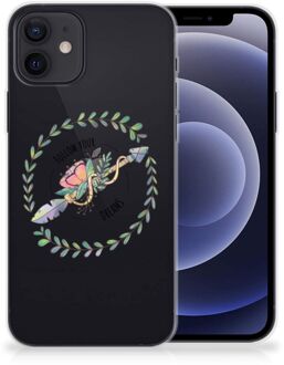 B2Ctelecom Siliconen Back Cover iPhone 12 | 12 Pro (6.1") Hoesje Doorzichtig Boho Dreams