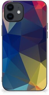 B2Ctelecom Siliconen Back Cover iPhone 12 Pro | 12 (6.1") Telefoon Hoesje met Zwarte rand Polygon Dark