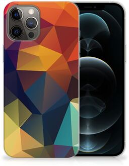 B2Ctelecom Siliconen Back Cover iPhone 12 Pro Max Doorzichtig Hoesje Polygon Color