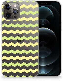 B2Ctelecom Siliconen Back Cover iPhone 12 Pro Max GSM Hoesje Waves Yellow