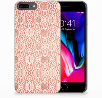 B2Ctelecom Siliconen Back Cover iPhone 7 Plus | 8 Plus Pattern Orange