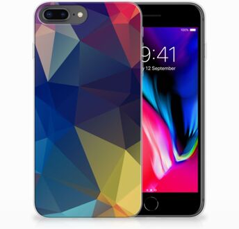 B2Ctelecom Siliconen Back Cover iPhone 7 Plus | 8 Plus Polygon Dark