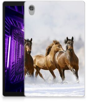 B2Ctelecom Siliconen Back Cover Lenovo Tab M10 HD (2de generatie) Hoesje Paarden met doorzichte zijkanten