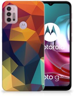 B2Ctelecom Siliconen Back Cover Motorola Moto G30 | G10 Doorzichtig Hoesje Polygon Color