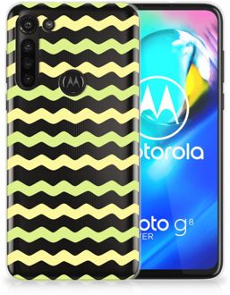 B2Ctelecom Siliconen Back Cover Motorola Moto G8 Power GSM Hoesje Waves Yellow