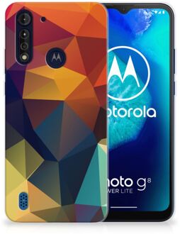 B2Ctelecom Siliconen Back Cover Motorola Moto G8 Power Lite Doorzichtig Hoesje Polygon Color