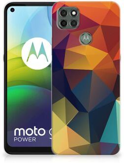 B2Ctelecom Siliconen Back Cover Motorola Moto G9 Power Doorzichtig Hoesje Polygon Color