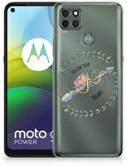 B2Ctelecom Siliconen Back Cover Motorola Moto G9 Power Hoesje Doorzichtig Boho Dreams