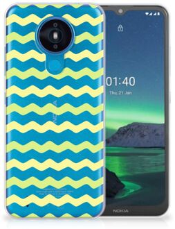 B2Ctelecom Siliconen Back Cover Nokia 1.4 GSM Hoesje Waves Yellow