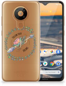 B2Ctelecom Siliconen Back Cover Nokia 5.3 Hoesje Doorzichtig Boho Dreams