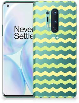 B2Ctelecom Siliconen Back Cover OnePlus 8 Pro GSM Hoesje Waves Yellow