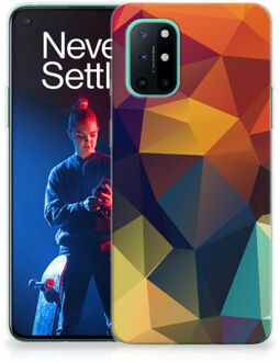 B2Ctelecom Siliconen Back Cover OnePlus 8T Doorzichtig Hoesje Polygon Color