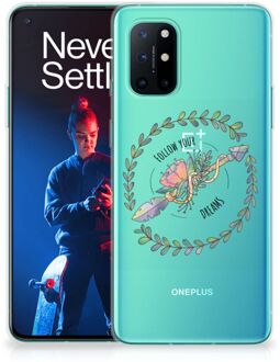 B2Ctelecom Siliconen Back Cover OnePlus 8T Hoesje Doorzichtig Boho Dreams