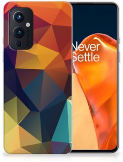 B2Ctelecom Siliconen Back Cover OnePlus 9 Doorzichtig Hoesje Polygon Color